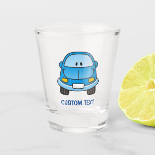 Blue Cartoon Car Shot Glass