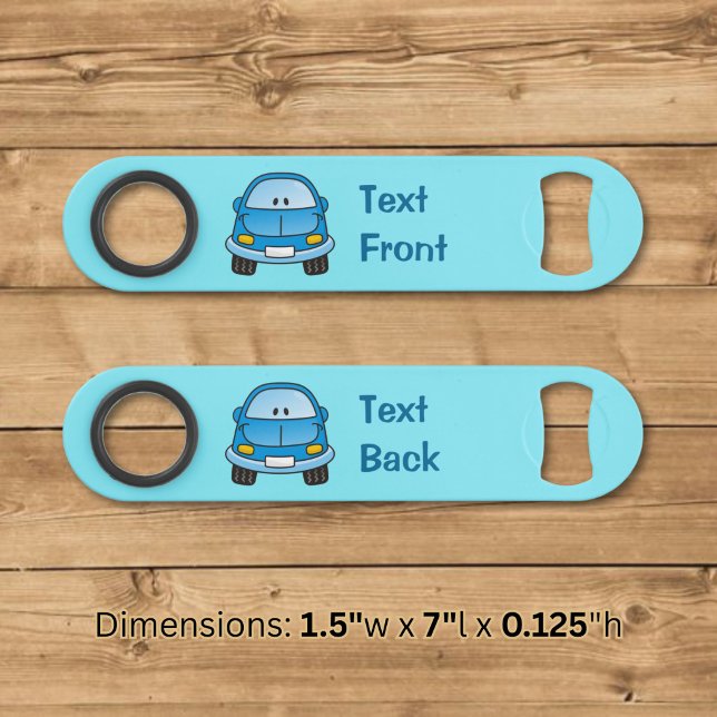 Blue cartoon car speed bottle opener (Creator Uploaded)