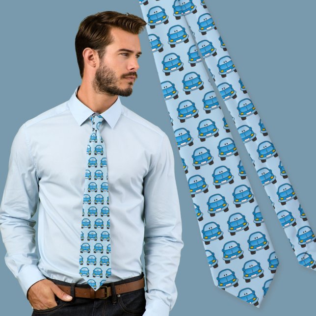 Blue cartoon car tie (Creator Uploaded)