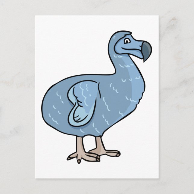 Blue Cartoon Dodo Bird Postcard (Front)