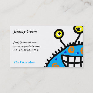 Blue Cartoon Germ Business Card