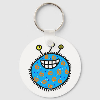 Blue Cartoon Germ Key Ring