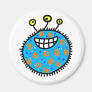 Blue Cartoon Germ Magnet