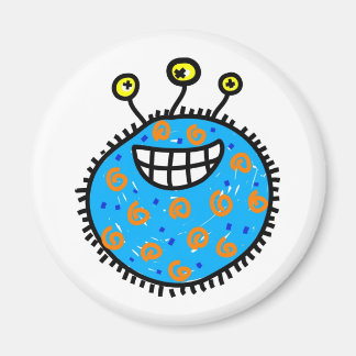 Blue Cartoon Germ Magnet