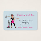 Blue Cartoon Girl With Mop House Cleaning Service 