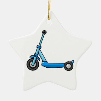 Blue Cartoon Kick/Push Scooter Ceramic Tree Decoration