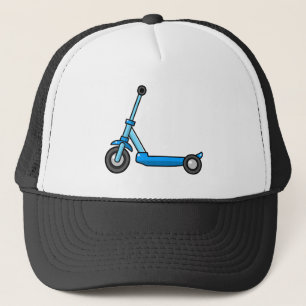 Blue Cartoon Kick/Push Scooter Trucker Hat