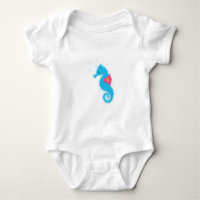 Blue Cartoon Seahorse