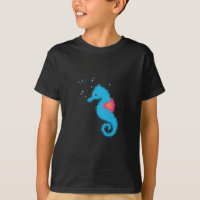 Blue Cartoon Seahorse