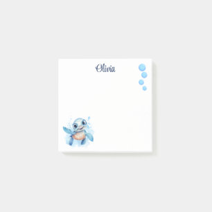 Blue Cartoon Turtle Personalised Post-it Notes