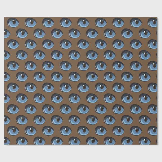 Blue Cat Eye  Pattern Custom Wrapping Paper (Flat)
