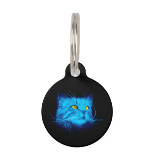 Blue Cat Face Pet Tag