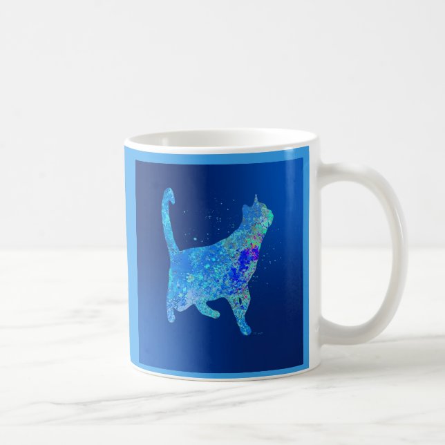 Blue Cat Heading Home Coffee Mug (Right)