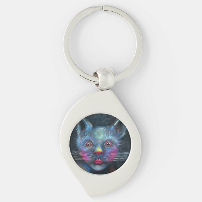 Blue Cat Key Ring (Front)