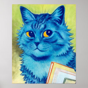 Blue Cat, Louis Wain Poster