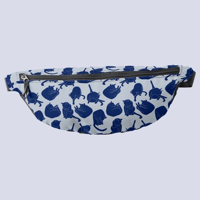 Blue Cat Pattern Bum Bags (Blue cat pattern fanny pack)