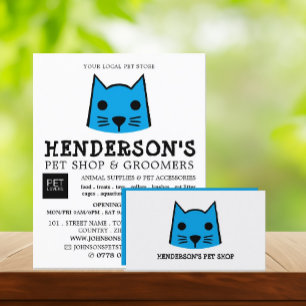Blue Cat, Pet Store & Groomers Business Card