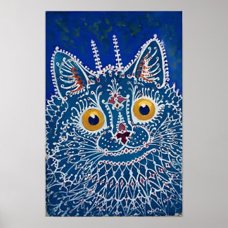 Blue Cat Print