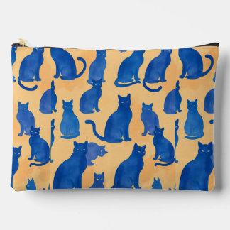 Blue Cat Silhouette Print Cut Sew Bag