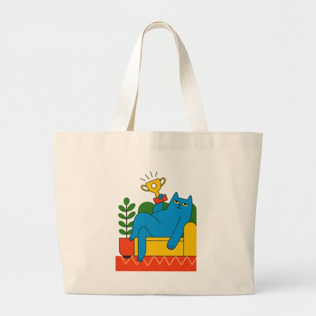 Blue Cat Trophy Lounger - Tote (Front)