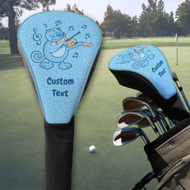 Blue Cat with Violin Golf Head Cover (Creator Uploaded)