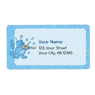 Blue Cat with Violin Label