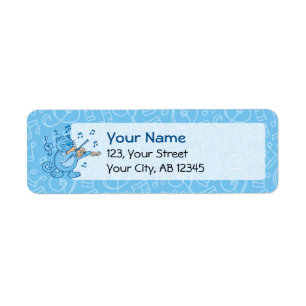 Blue Cat with Violin Label