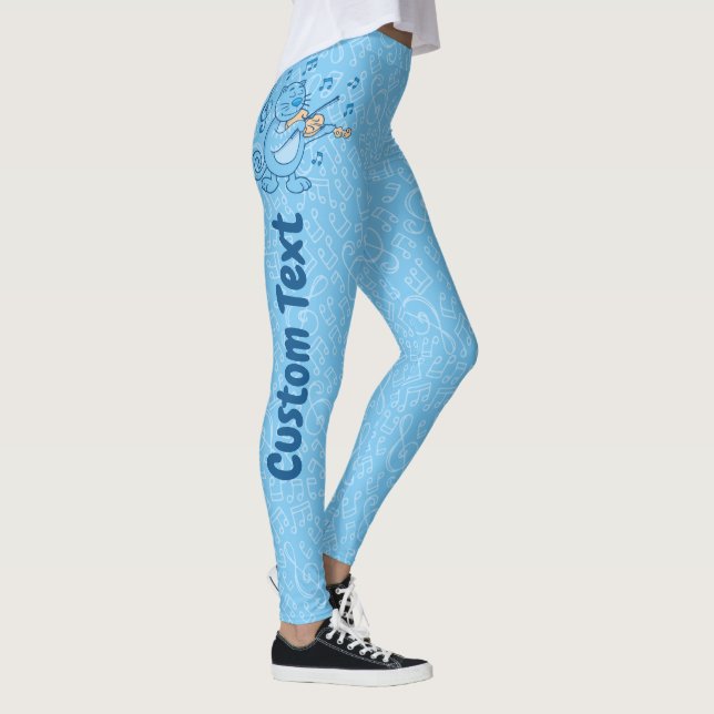 Blue Cat with Violin Leggings (Right)