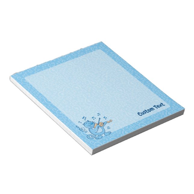 Blue Cat with Violin Notepad (Angled)