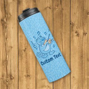 Blue Cat with Violin Thermal Tumbler