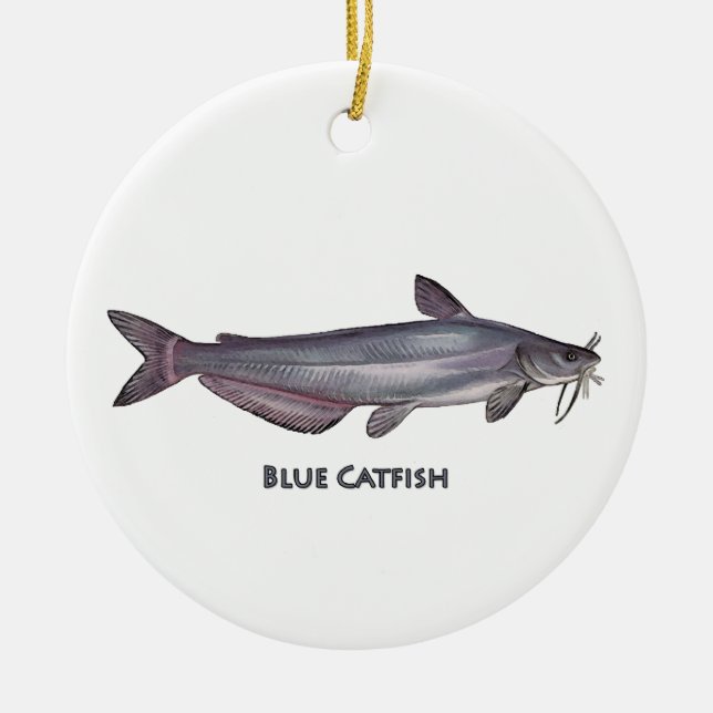 Blue Catfish Ceramic Tree Decoration (Front)