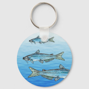 Blue Catfish Key Ring