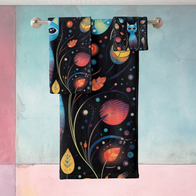 Blue cats bath towel set (Creator Uploaded)