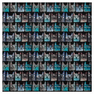 Blue cats fabric