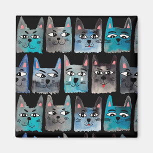 Blue cats magnet