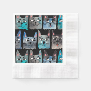 Blue cats napkin