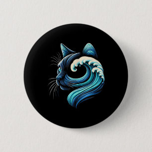 Blue Cats Wave For Kamala Funny Blue Wave Of Cat L 6 Cm Round Badge