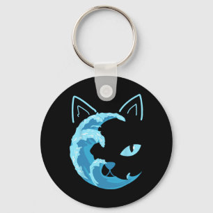 Blue Cats Wave For Kamala Funny Blue Wave Of Cat L Key Ring