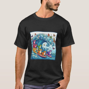 Blue Cats Wave For Kamala Funny Cat Lady T Shirt T
