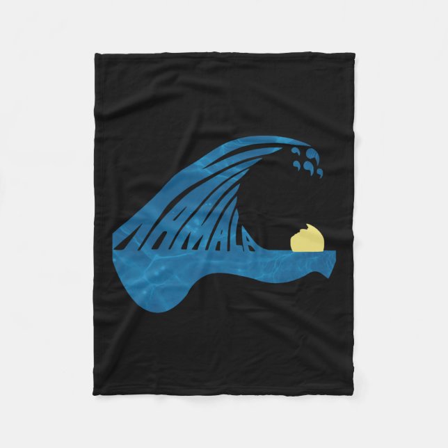 Blue Cats Wave For Kamala Funny Trump Blue Wave Of Fleece Blanket (Front)