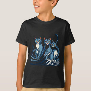 Blue Cats Wave For Kamala Funny Trump Blue Wave Of T-Shirt