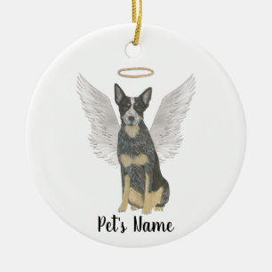 Blue Cattledog Heeler Sympathy Memorial Ceramic Tree Decoration