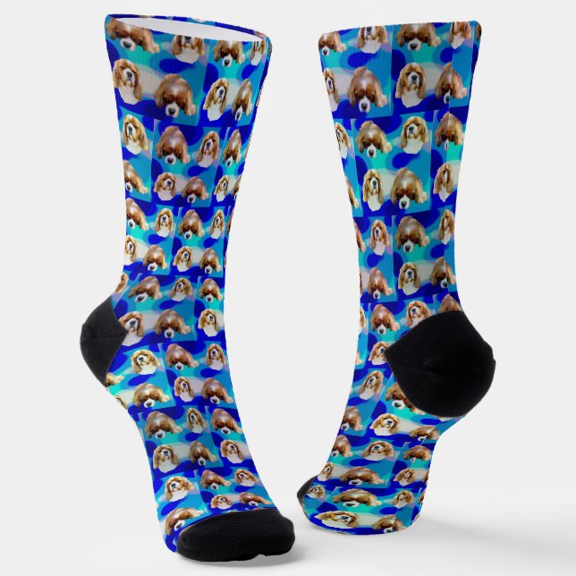 Blue Cavalier Spaniel, Crew Socks (Angled)