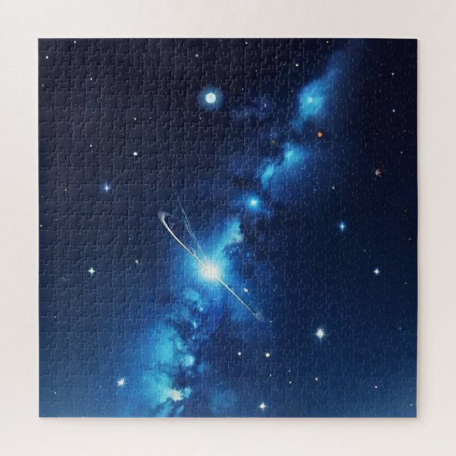 Blue celestial galaxy of stars jigsaw puzzle (Vertical)
