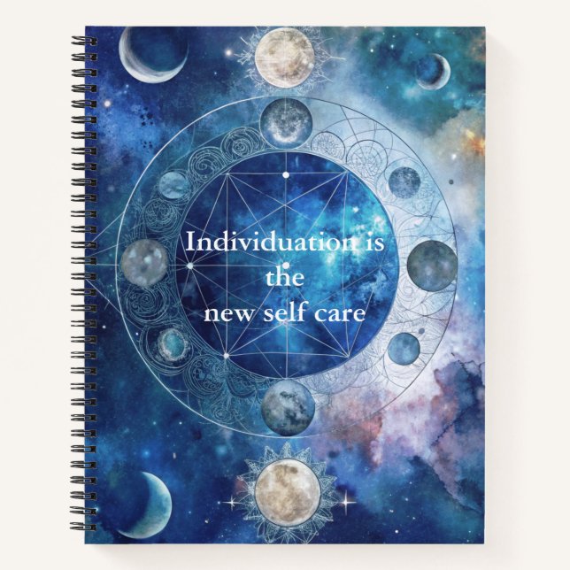 Blue Celestial Jung Inspired Individuation  Notebook (Front)