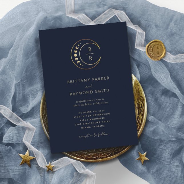 Blue Celestial Wedding Invitation (Creator Uploaded)