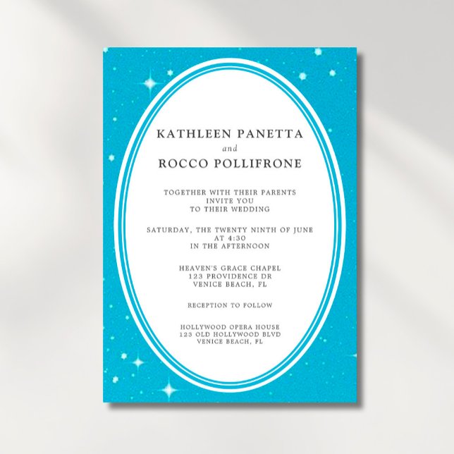 Blue Celestial Wedding Invitation (Creator Uploaded)