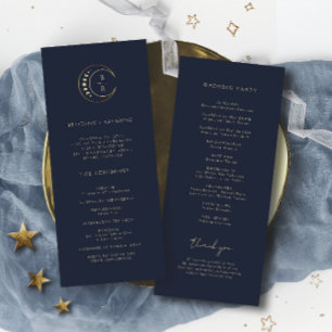 Blue Celestial Wedding Programme