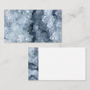 Blue Celestite Crystal Cluster Business Card Print
