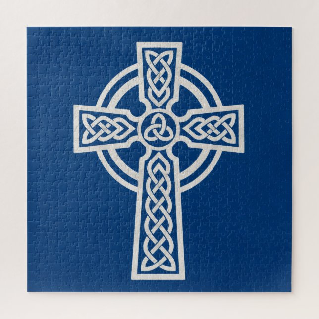 Blue Celtic Cross Jigsaw Puzzle (Vertical)